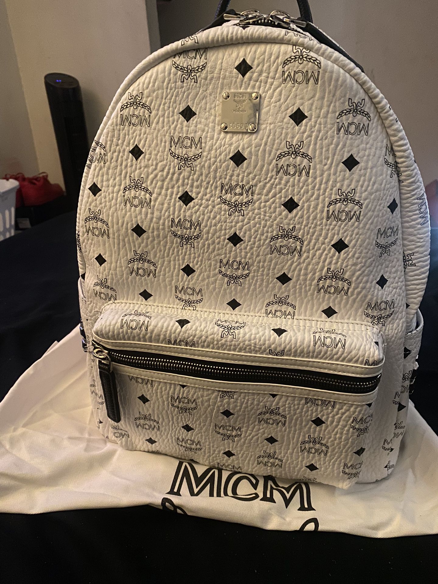White Mcm Backpack 