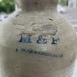 Unique Shape Stoneware Crock M&F