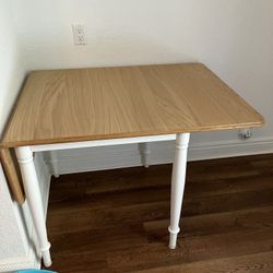 expandable kitchen table to apartments pr tight space from ikea DANDERYD Drop-leaf table, oak veneer/white, 29 1/8/52 3/4x31 1/2 "