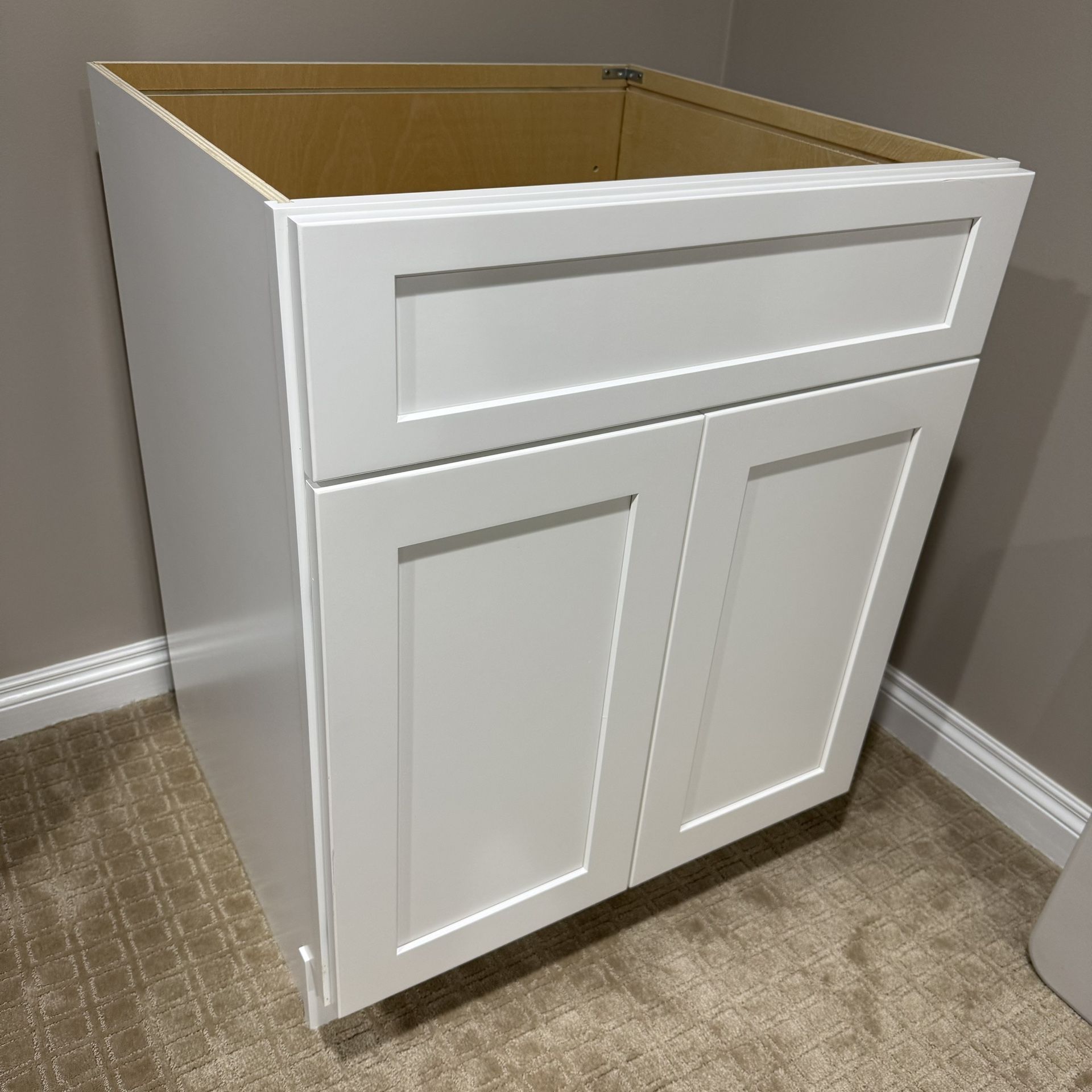 White Single Sink Vanity Bathroom/Laundry Cabinet