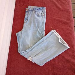 Juniors NoBo High Rise Crop Flare Denim Jeans - Light Wash, Size 15