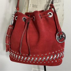 michael kors red crossbody purse