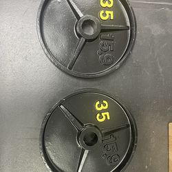 35 Lbs. Weight plates Olympic $70 for both   titan rogue rep fitness barbell rack dumbbell bench fitness plyo box rack weight