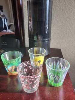 Hand Painted Glass Cups