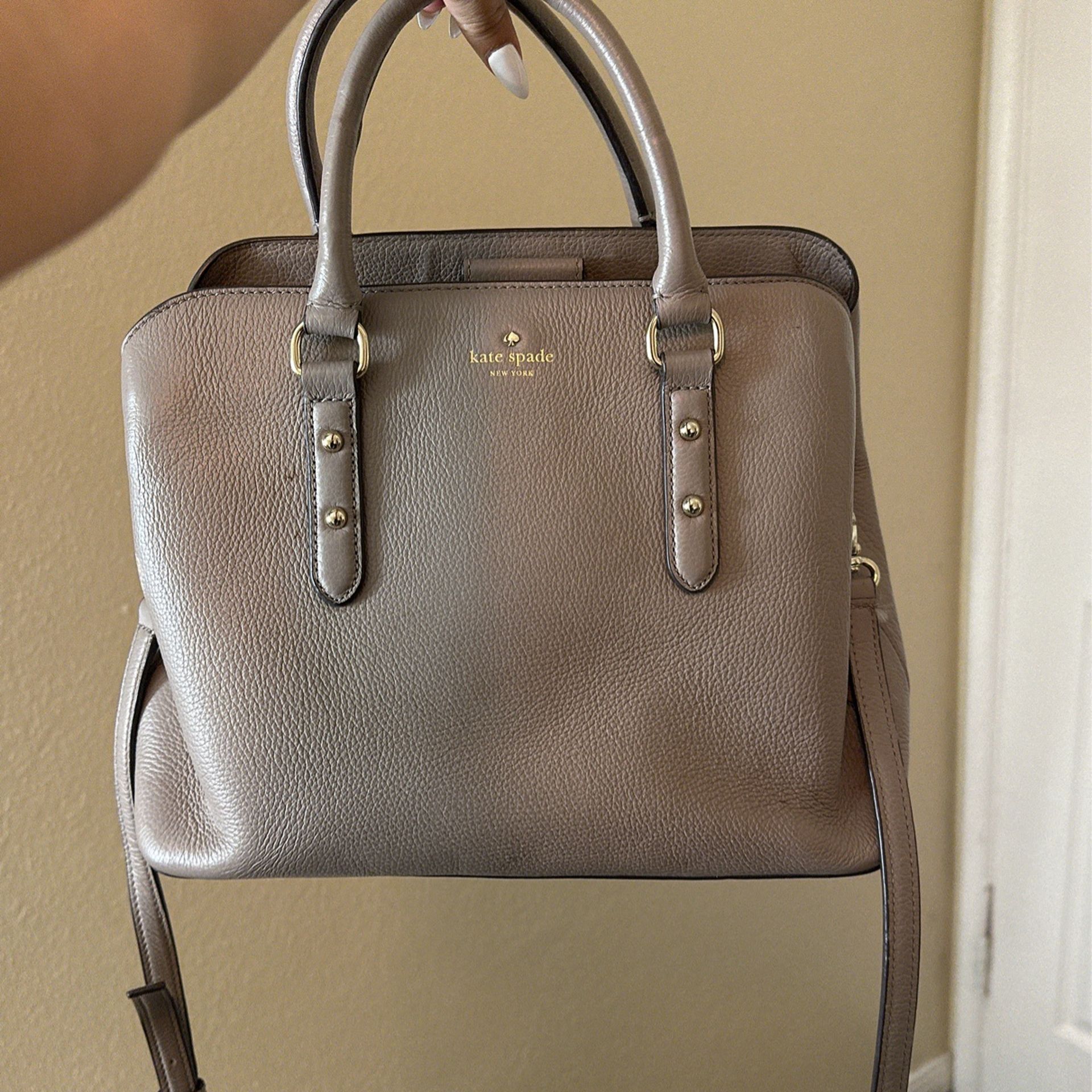 Light Gray Kate Spade Leather Bag (used)