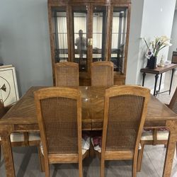 Dining table, 6 chairs, and china cabinet set - $500 OBO