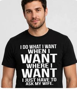 Funny Husband Graphic Tee Black