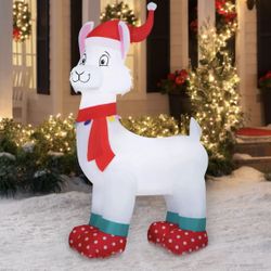 Holiday Time 6’ Christmas Llama Airblown Inflatable Christmas Yard Decoration