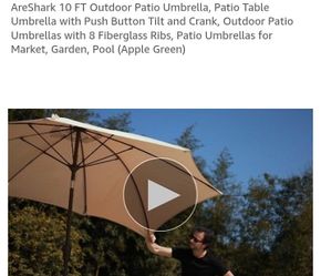 AreShark 10 FT Outdoor Patio Umbrella