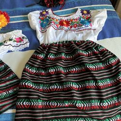 Vestido Mexicano Patrio Artesanal Independencia