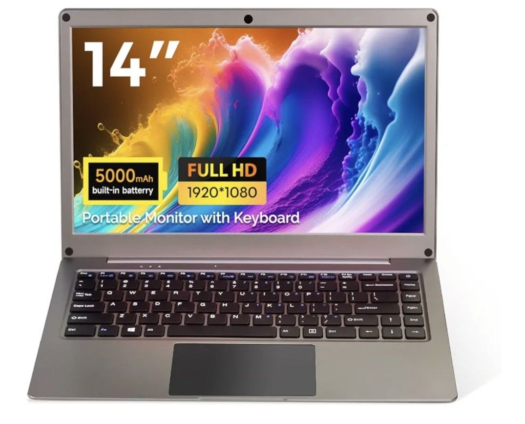 Portable monitor with keyboard, Built-in Battery