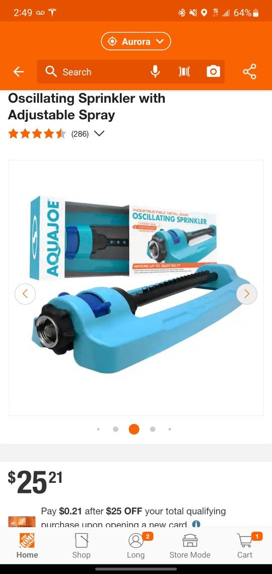 AquaJoe Metal Sprinkler - New