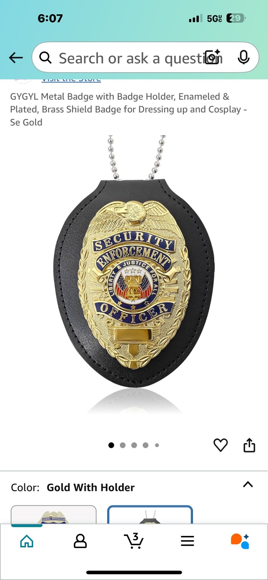 Metal Badge With Badge Holder And Chain