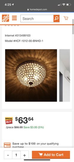 Chrome crystal flush mount