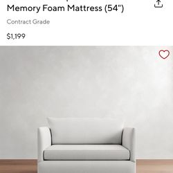Pottery Barn Twin Sleeper Sofa With Memory Foam Mattress 
