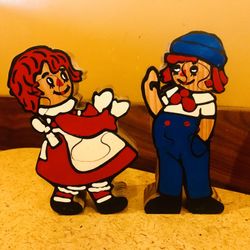 Raggedy Ann & Andy Wooden Puzzle Wall Hangings