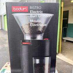 NEW SEALED Bodum Bistro Burr Coffee Grinder Black – Conical Burr 12 Settings Fresh Bean Grinder
