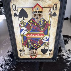 Queen Of Hearts With Resin Skull. Super Clean And Signed!