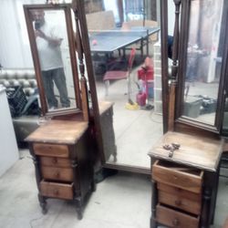 Antique Dresser And Mirrors