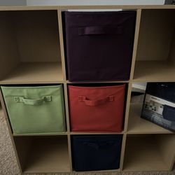 Storage Cubbies With Cloth Baskets