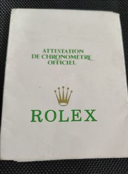 Vintage Rolex Blank Chronometer Certificate & Warranty Paper - Authentic