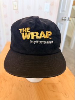 Vintage Winston The Wrap Hat Velvet Black Gold Embroidery