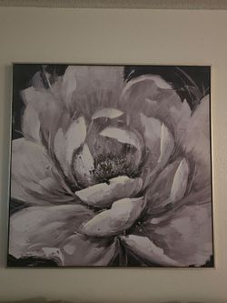 Large Framed Flower Canvas Wall Art