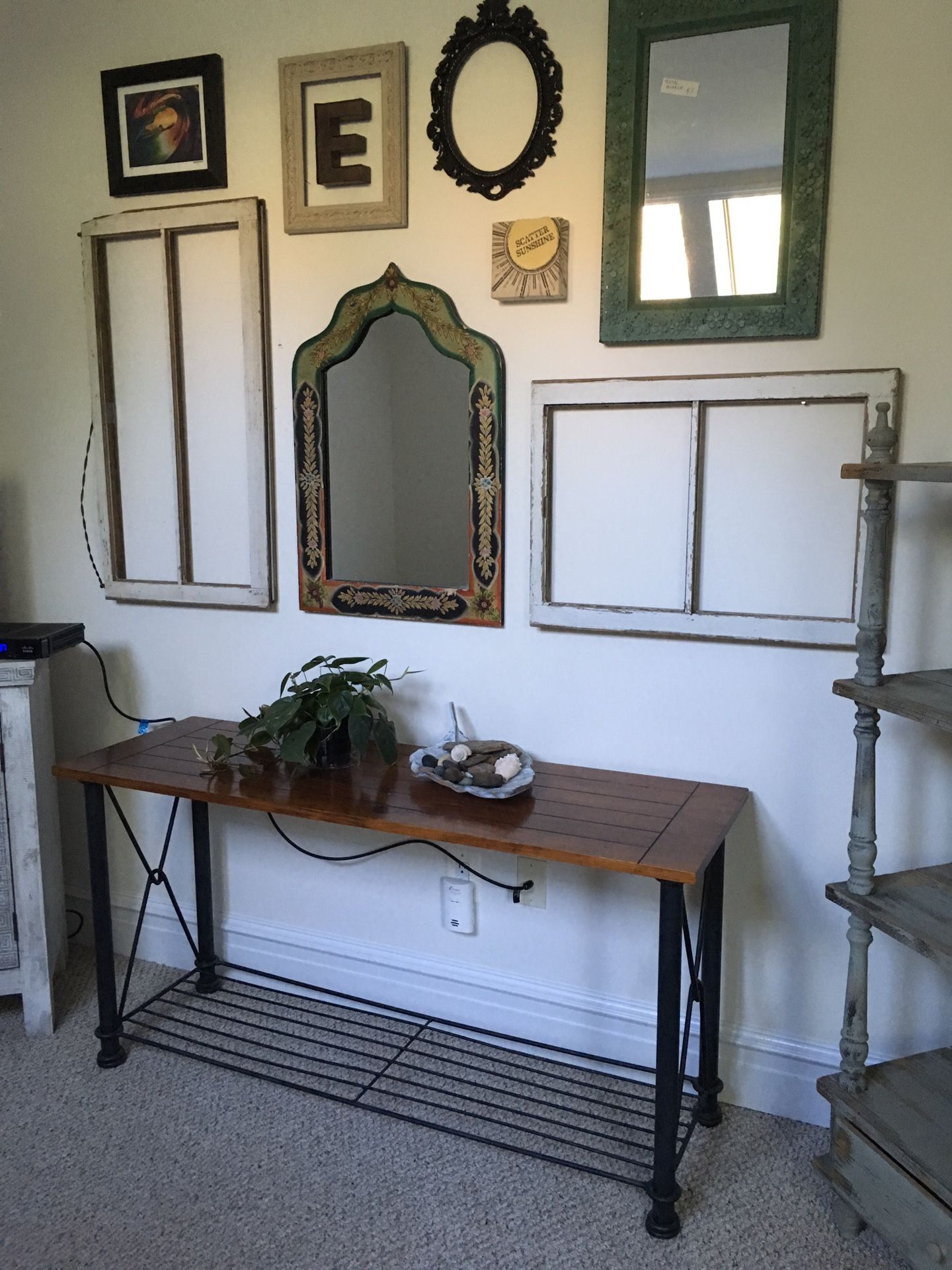 Wood and Iron Console Table