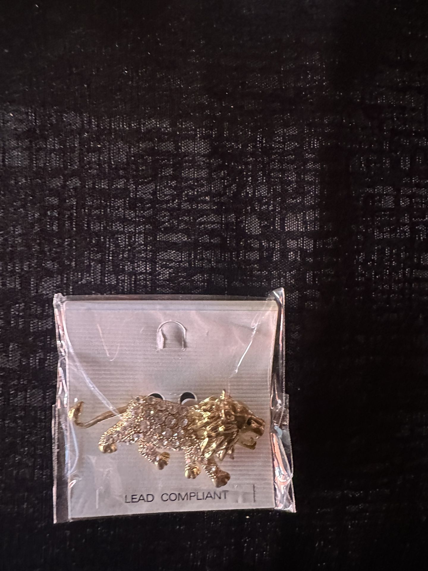 Gold Lion Brooch