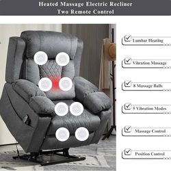 Big Man Power Lift Recliner for Elderly Adults 28 Inch Wide Seat, Lay Flat Lift 
