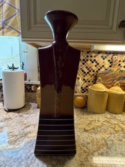 Tall Stylized Ceramic Silhouette Vase/Candleholder