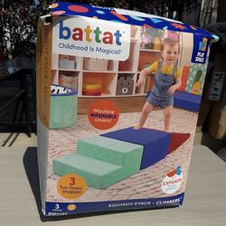 Battat Squishy Stack Climbers 3 Foam Multicolor Play Shapes, Toddler and Preschool Toys