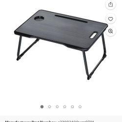 Foldable Tray with Tablet Slot and Cup Holder 