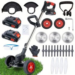 20V Cordless Weed Wacker & Edger - Adjustable, Lightweight Grass Trimmer with Dual Batteries & Multiple Blades