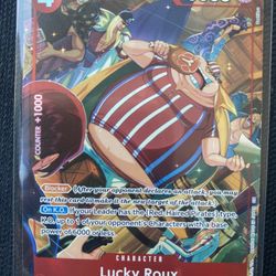 One Piece Op11- A Fist of Divine Speed- Lucky Roux- Treasure Card- Op09-015