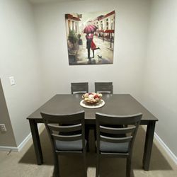 Dining Table and 4 Chairs and Bench Set