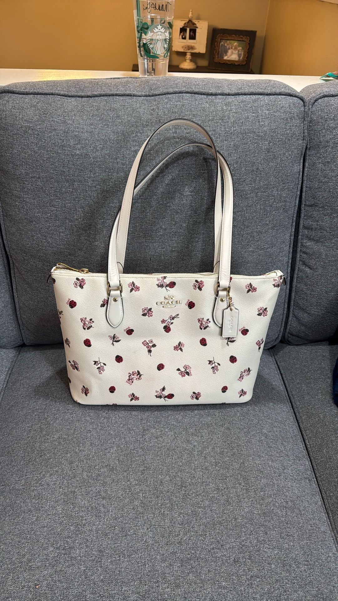 Coach Tote Bag (flowers and Ladybug Print)