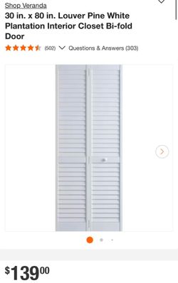 30 in. x 80 in. Louver Pine White Plantation Interior Closet Bi-fold Door