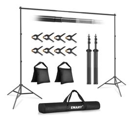EMART Backdrop Stand 10x7ft(WxH) Photo Studio Adjustable Background Stand Support kit