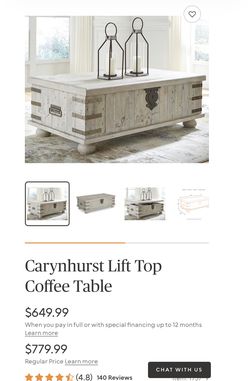 Carynhurst Lift Top Coffee Table
