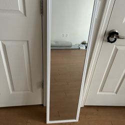 Rectangular full length white mirror  