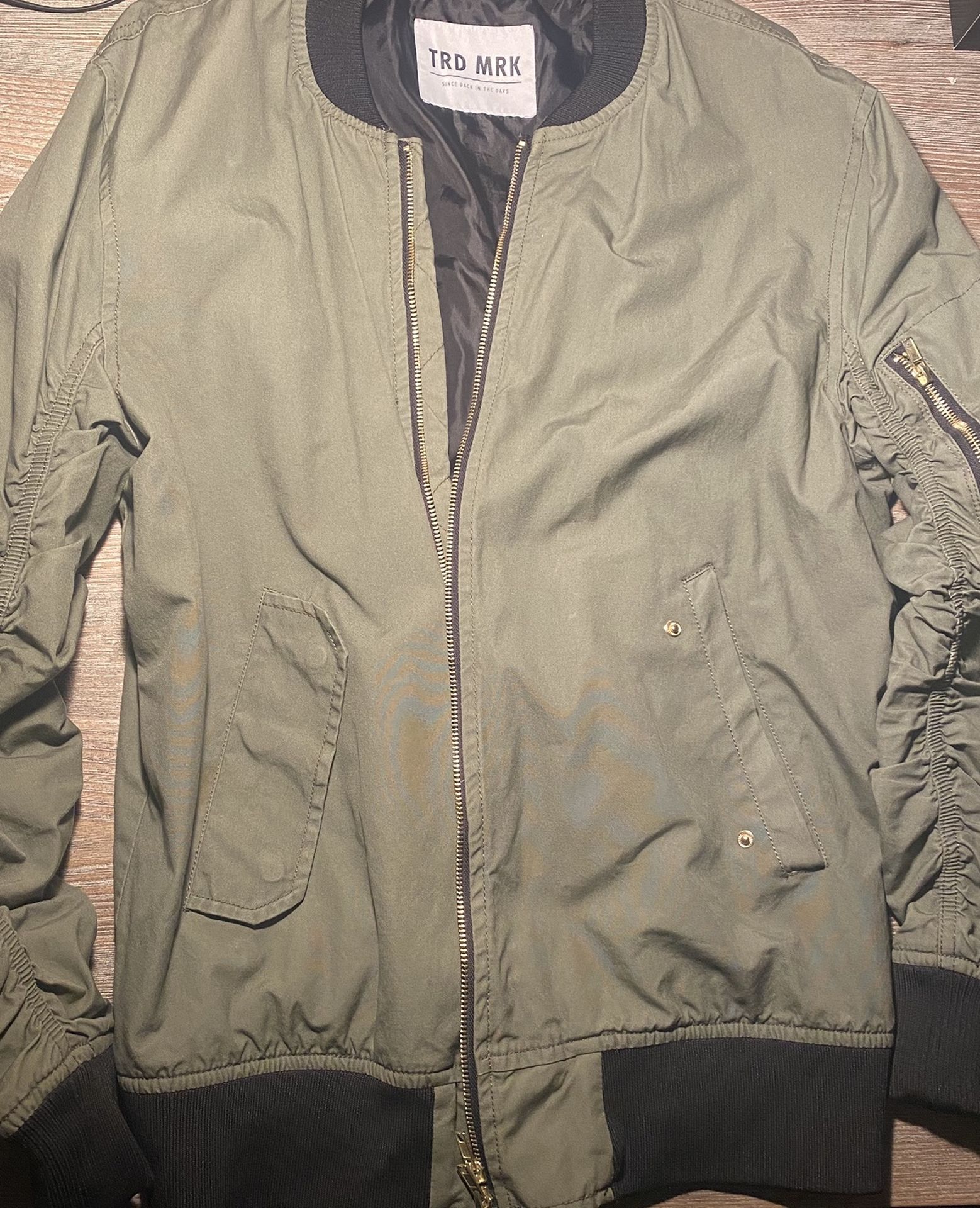 Mens Large Army Green Bomber Jacket