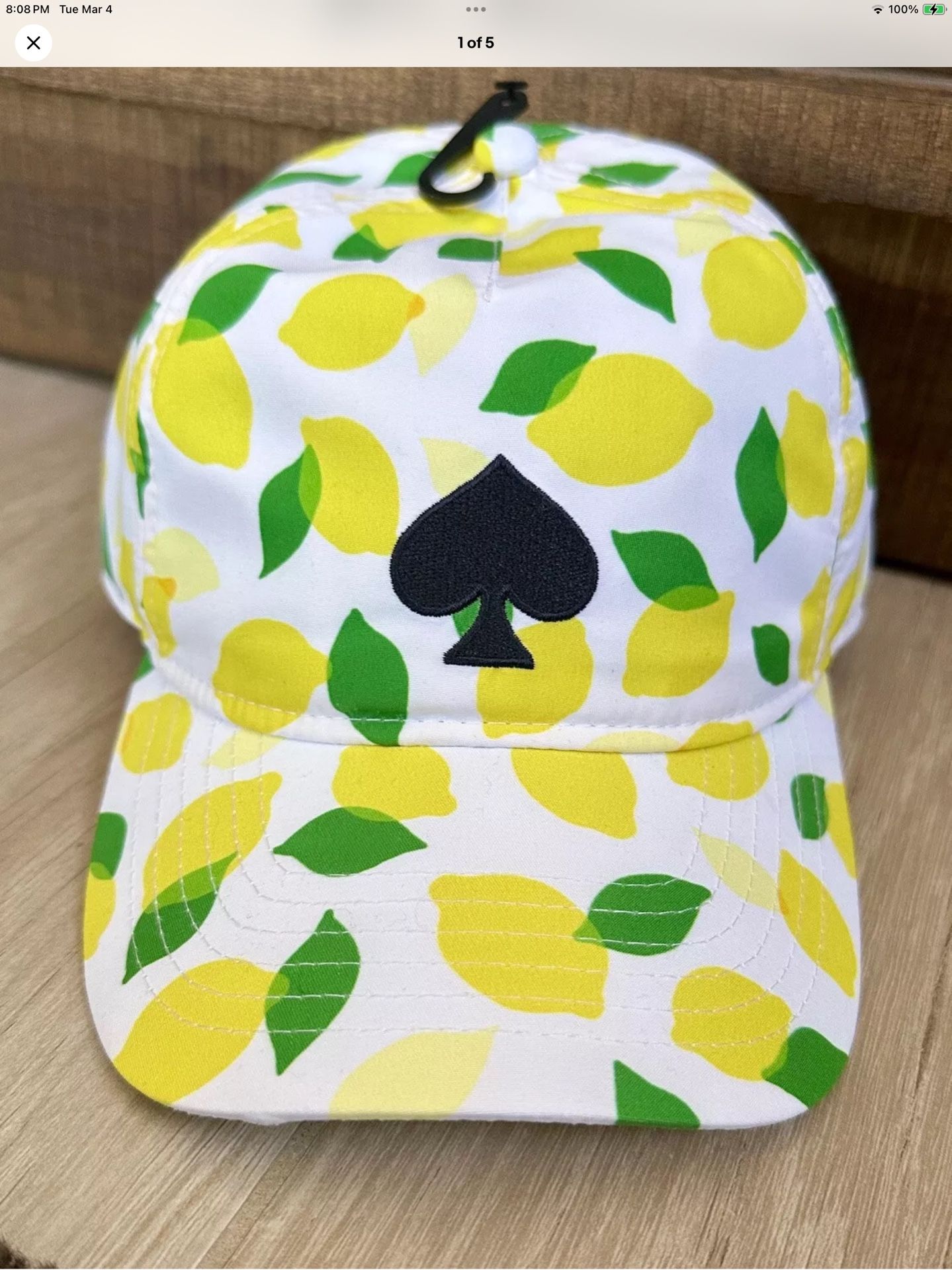 NWT Kate Spade Hat Kate Spade New York Lemon Toss Baseball Hat Cream Yellow  main image 2