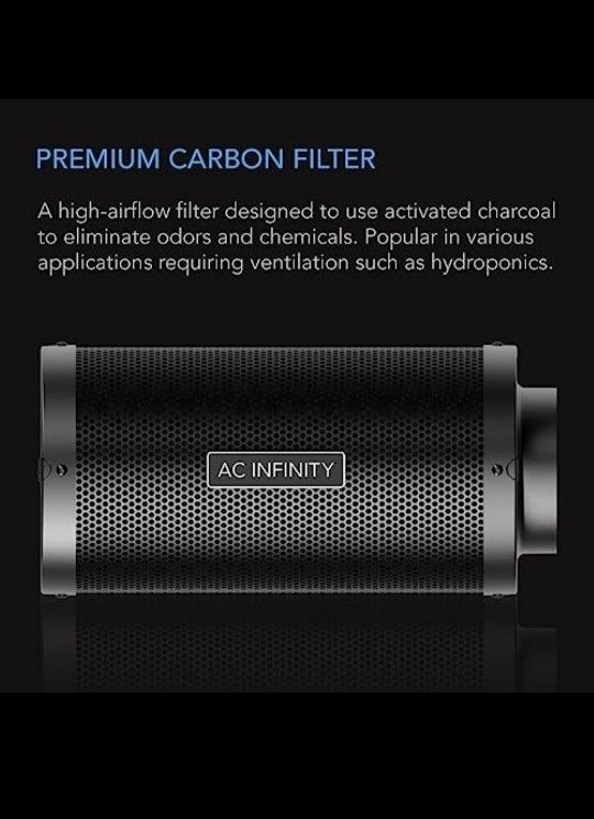 AC Infinity Air Carbon Filter 6" with Premium Australian Virgin Charcoal