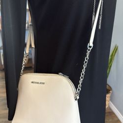 Optic White Leather Michael Kors Crossbody 