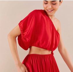 Farm Rio red cutout dress