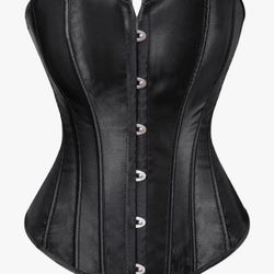 Women's Bustier Corset Top Sexy Lingerie Sets Black Satin Waist Cincher