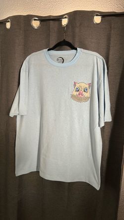 Official Demon Slayer Inosuke Pastel Blue Graphic T-Shirt - Size [Insert Size Here]