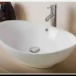 Modern Ceramic Vessel Sink - Vanity Bowl - Large Oval White..... CHECK OUT MY PAGE FOR MORE ITEMS