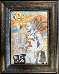 “NY Champ” Framed NY Knicks #11 Hand-Drawn Art